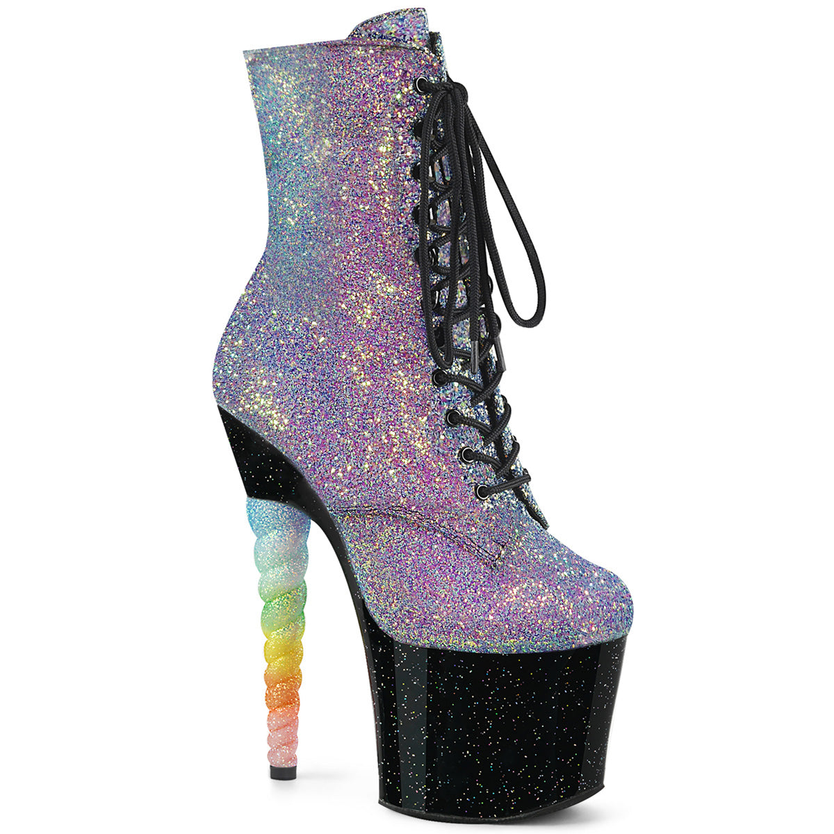 UNICORN-1020G *7" Unicorn Heel, 3 1/4" PF Lace-up Ankle Boot, Side Zip