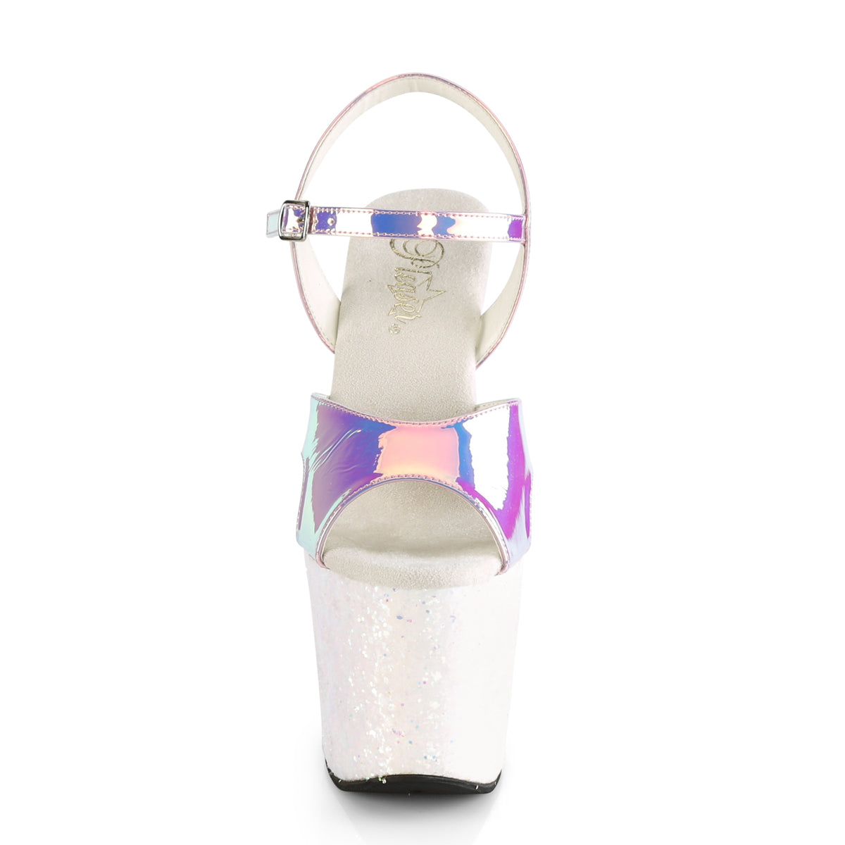 UNICORN-711LG *7" Heel, 3 1/4" PF Ankle Strap Sandal w/ Unicorn Heel