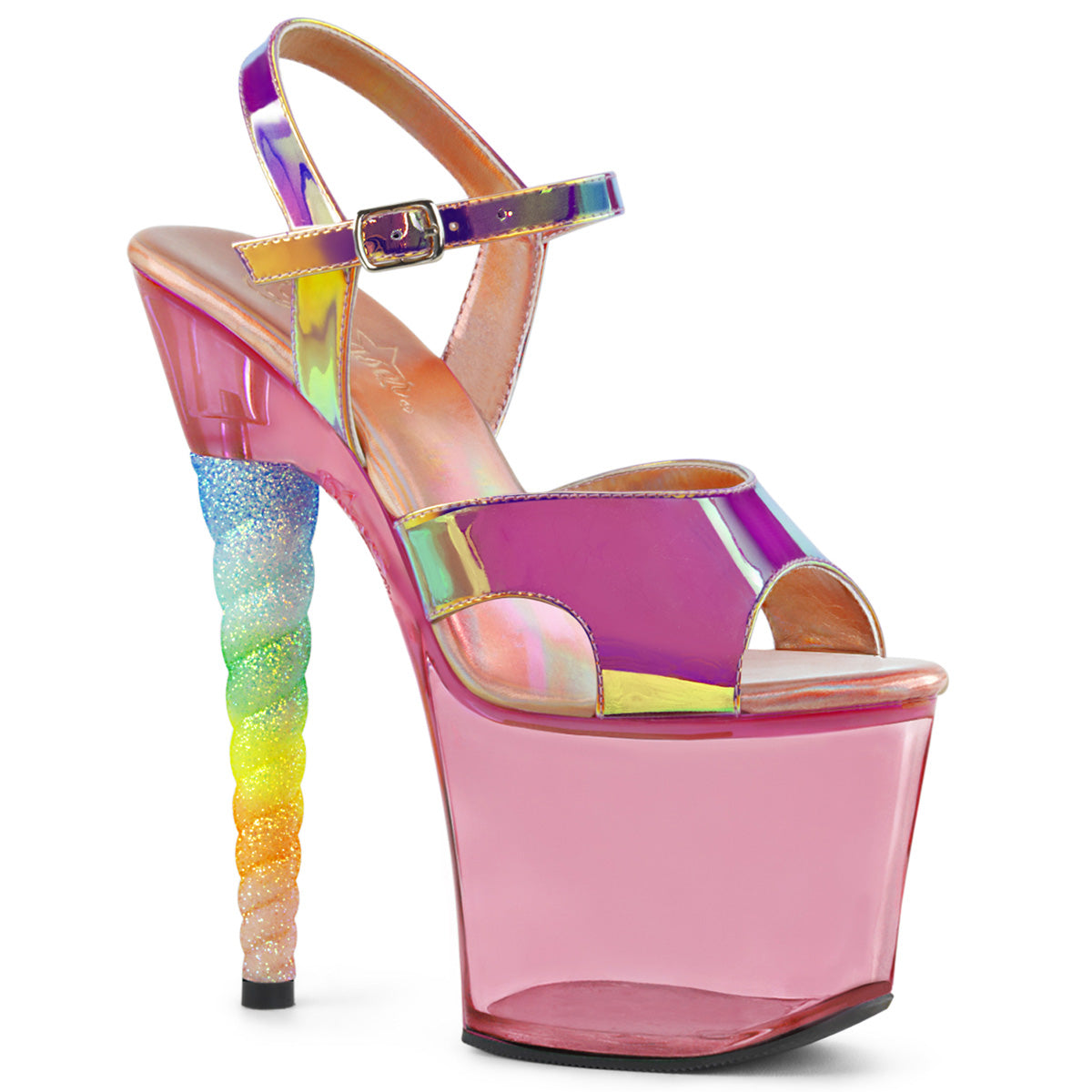 UNICORN-711T 7" Heel, 3 1/4" PF Ankle Strap Sandal w/ Unicorn Heel