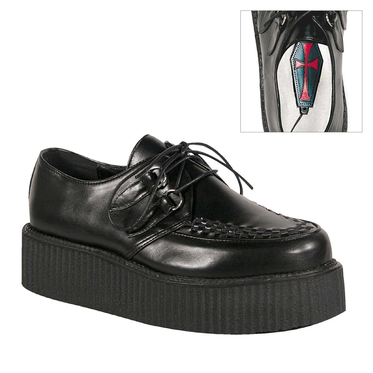 V-CREEPER-502 2" PF Goth Punk Rockabilly Vegan Basic Creeper