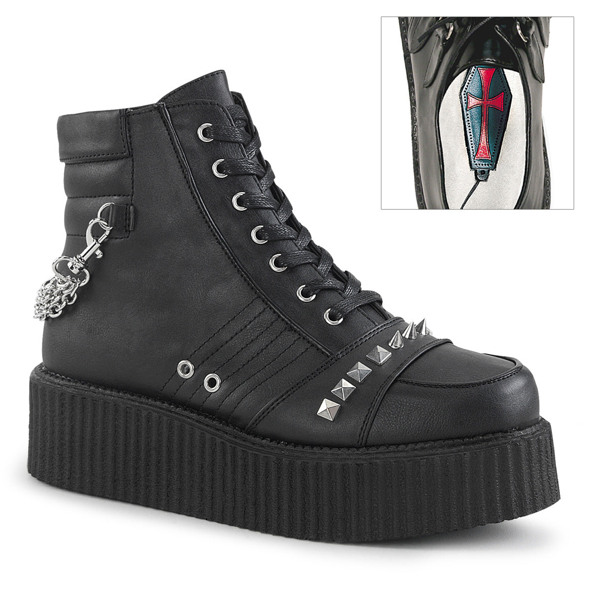 V-CREEPER-565 *2" PF Oxford Creeper Bootie, Outer Side Zip