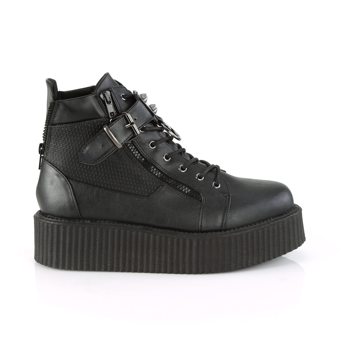 V-CREEPER-566 2" PF Oxford Creeper Bootie, Inner & Outer Side Zip