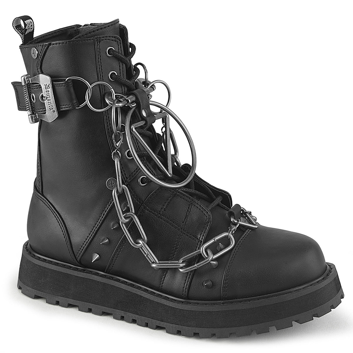 VALOR-204 1 1/2" Platform Lace-Up Front Ankle Boot, Side Zip
