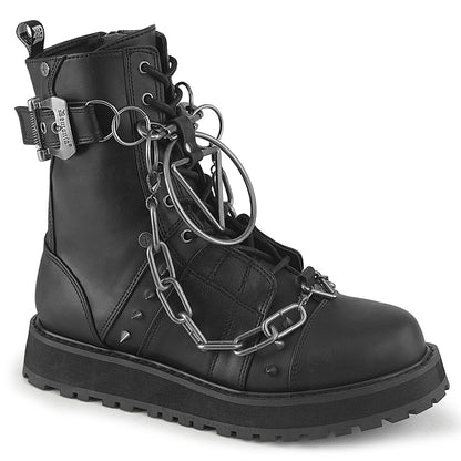 VALOR-204 1 1/2" Platform Lace-Up Front Ankle Boot, Side Zip
