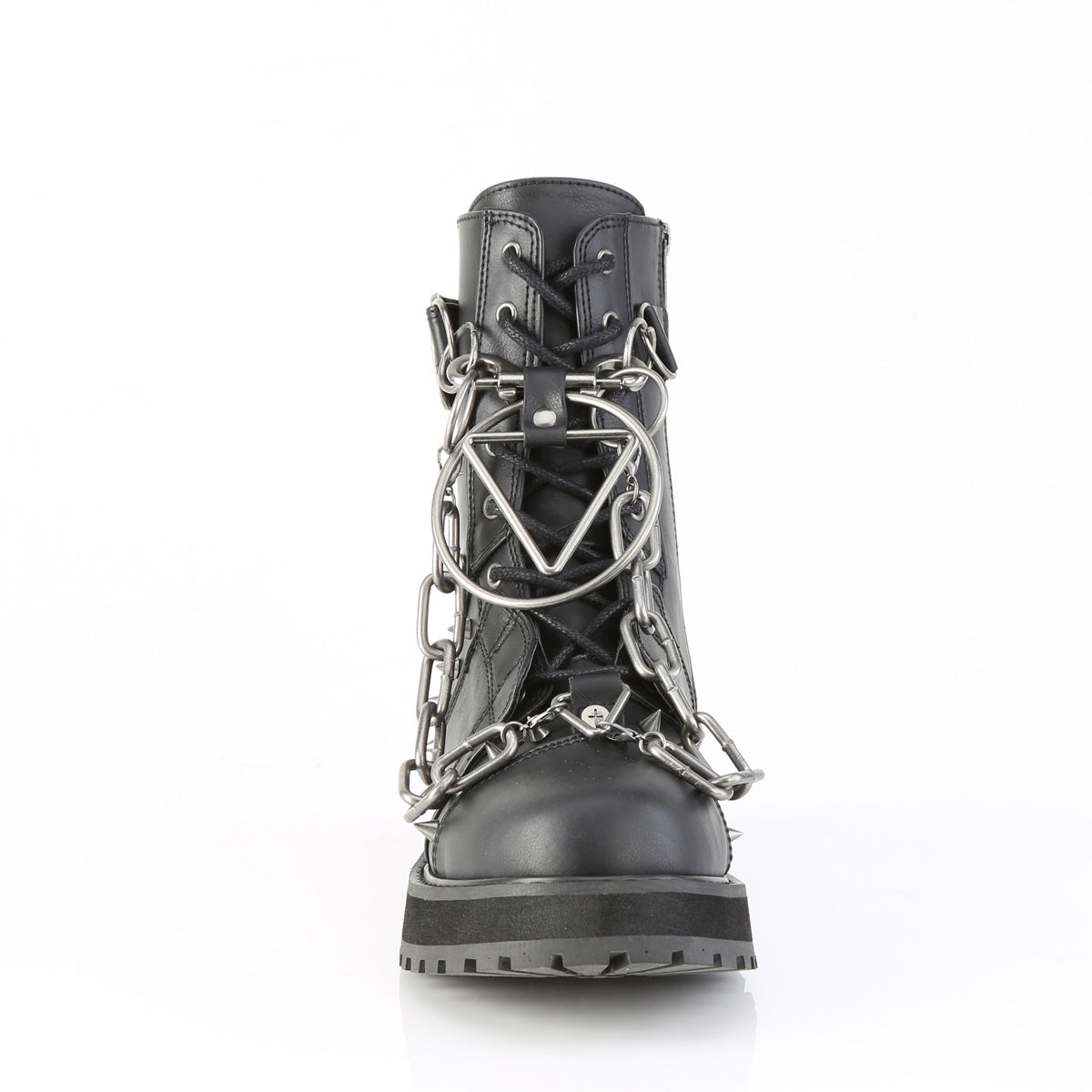VALOR-204 1 1/2" Platform Lace-Up Front Ankle Boot, Side Zip