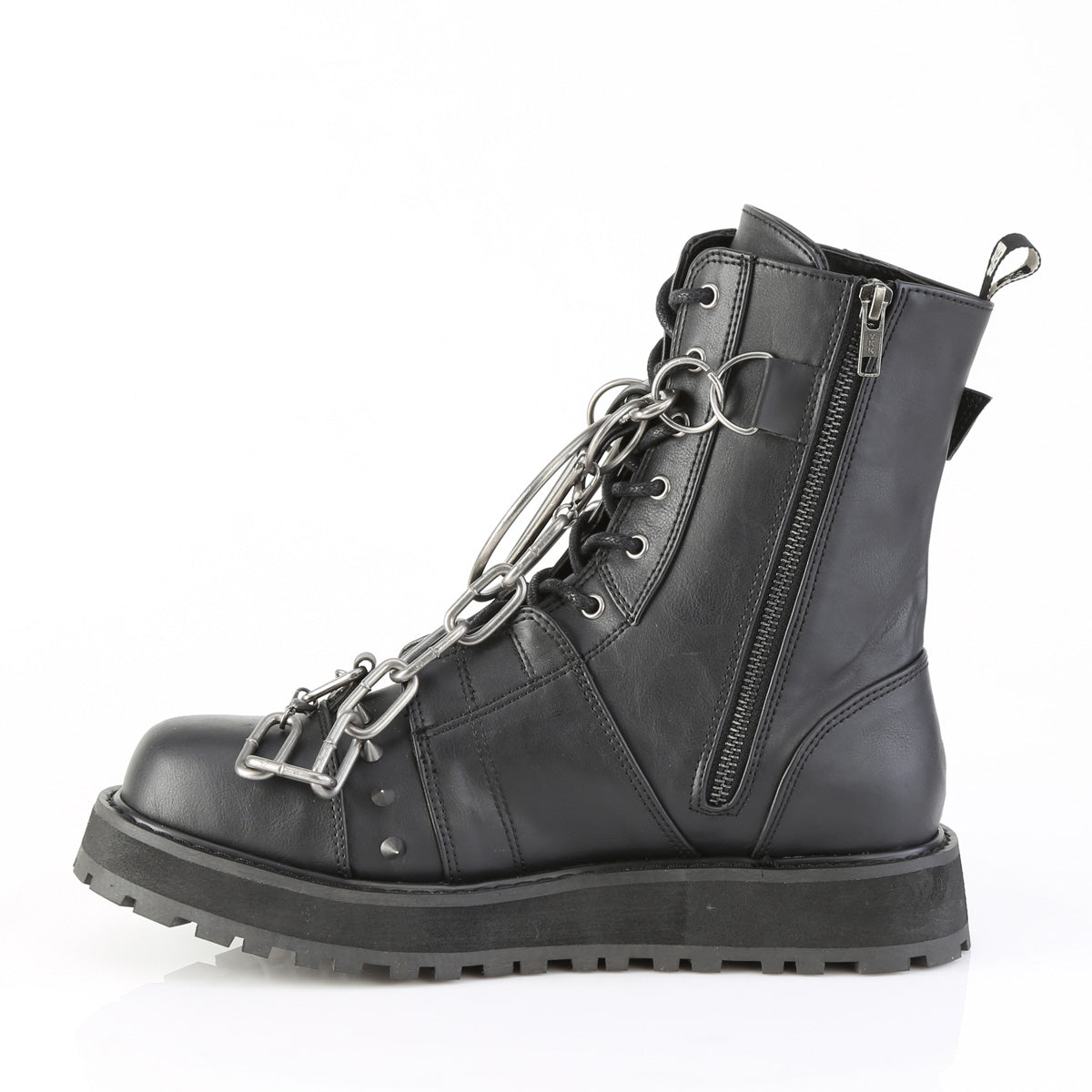VALOR-204 1 1/2" Platform Lace-Up Front Ankle Boot, Side Zip