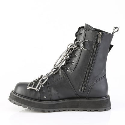 VALOR-204 1 1/2" Platform Lace-Up Front Ankle Boot, Side Zip