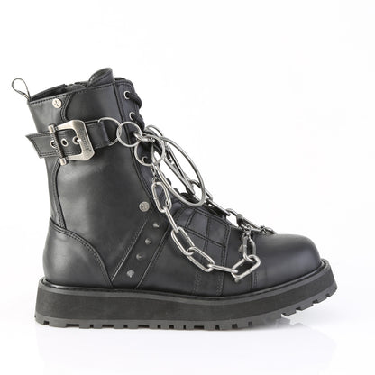 VALOR-204 1 1/2" Platform Lace-Up Front Ankle Boot, Side Zip