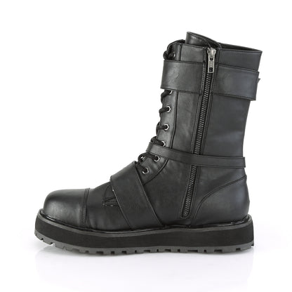 VALOR-220 1 1/2" Platform Lace-Up Mid-Calf Boot, Side Zip
