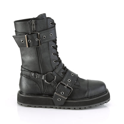 VALOR-220 1 1/2" Platform Lace-Up Mid-Calf Boot, Side Zip