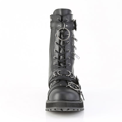 VALOR-240 1 1/2" Platform Lace-Up Front Calf Boot, Side Zip