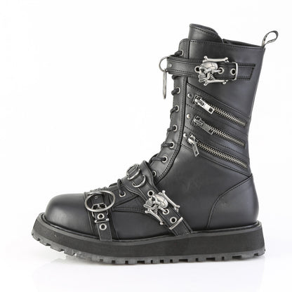 VALOR-240 1 1/2" Platform Lace-Up Front Calf Boot, Side Zip