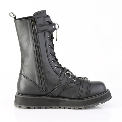 VALOR-240 1 1/2" Platform Lace-Up Front Calf Boot, Side Zip