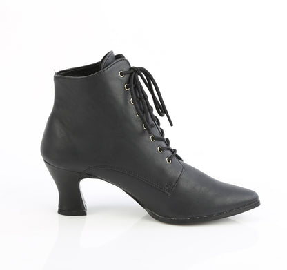 VICTORIAN-35 2 3/4" Kitten Heel Front Lace Up Ankle Boot