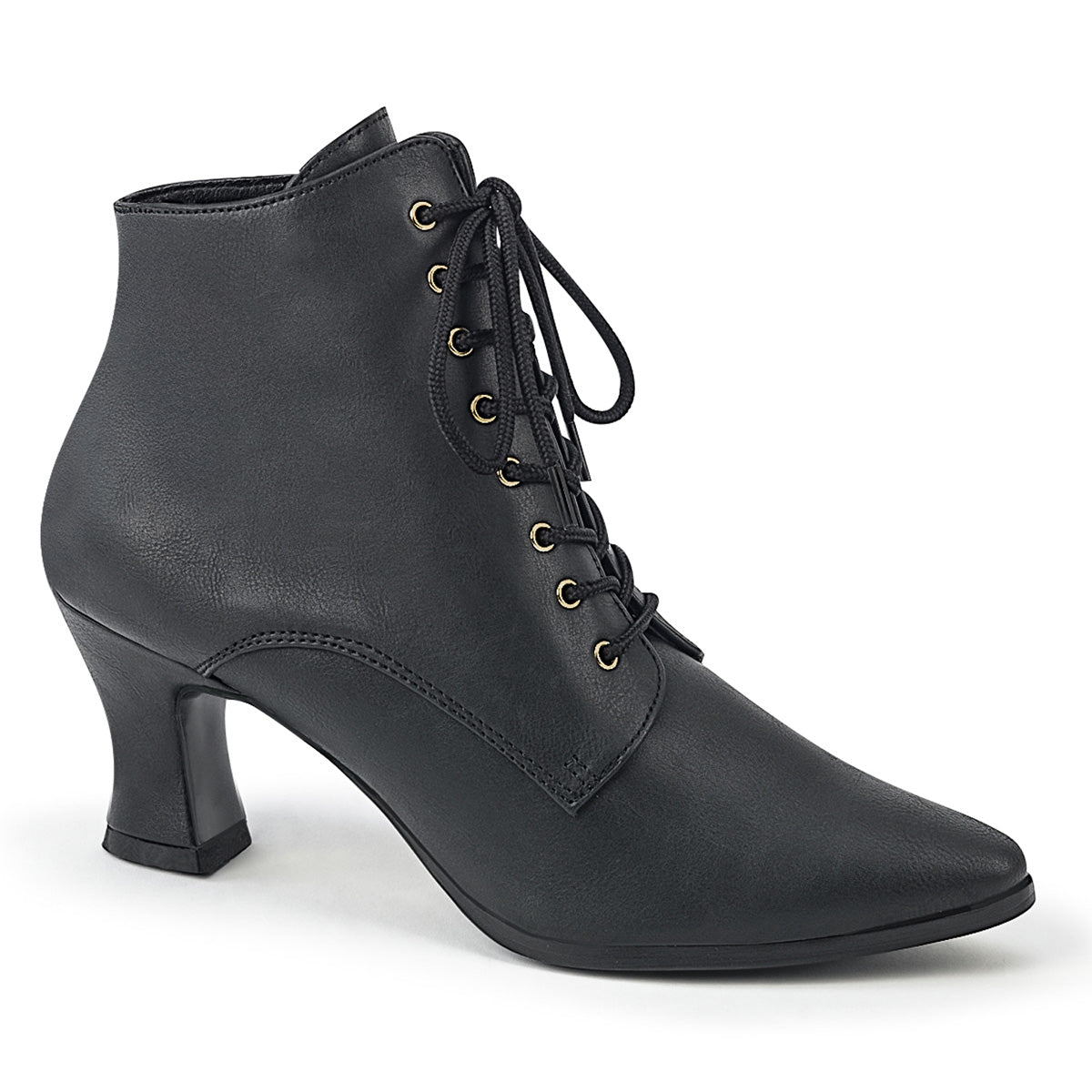 VICTORIAN-35 2 3/4" Kitten Heel Front Lace Up Ankle Boot