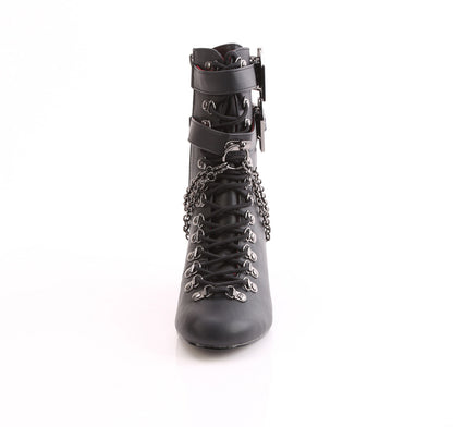 VIVIKA-128 **3" Block Heel Round Toe D-ring Lace-Up Ankle Boot,Size Zip
