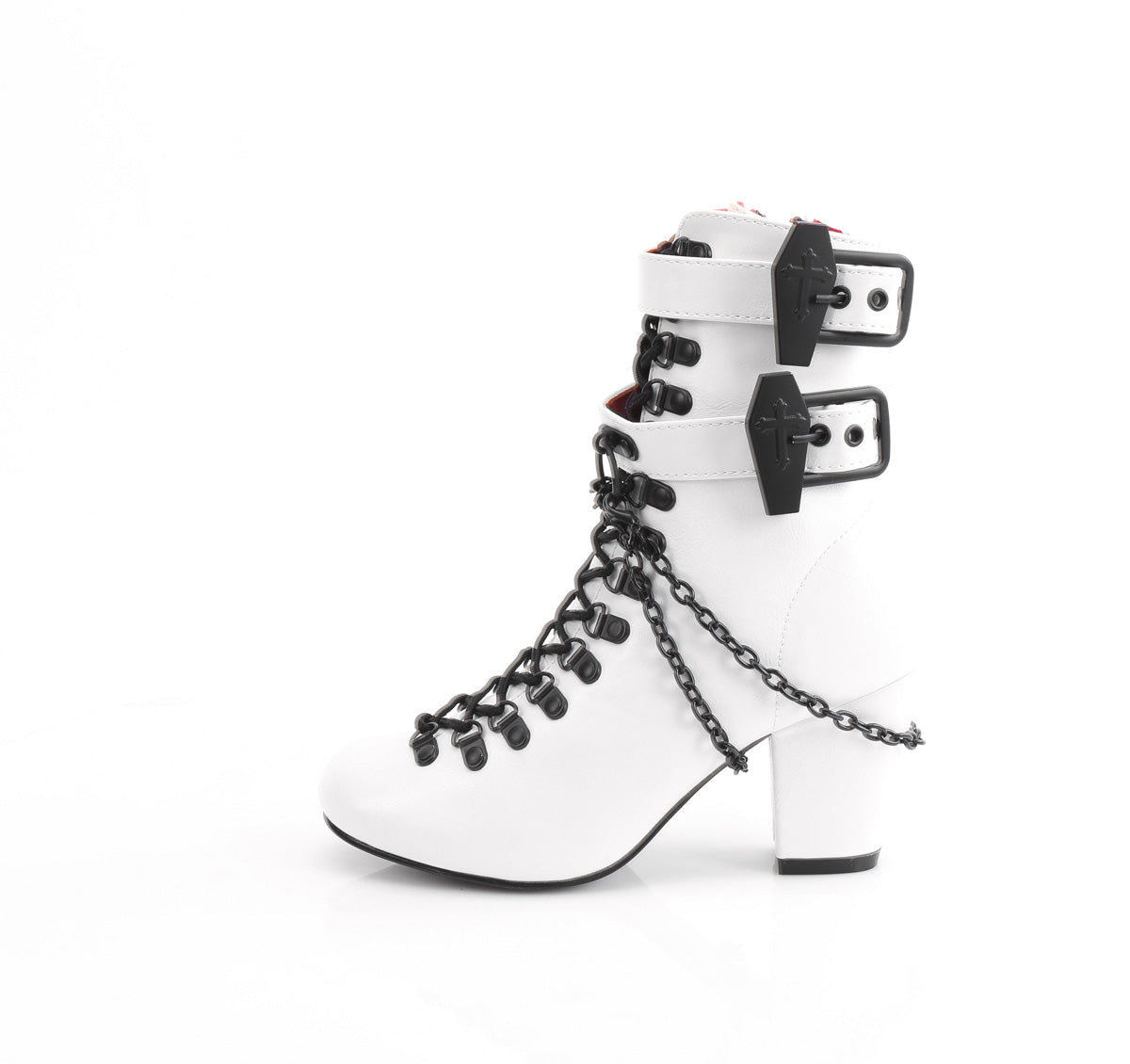 VIVIKA-128 3" Block Heel Round Toe D-ring Lace-Up Ankle Boot, Size Zip