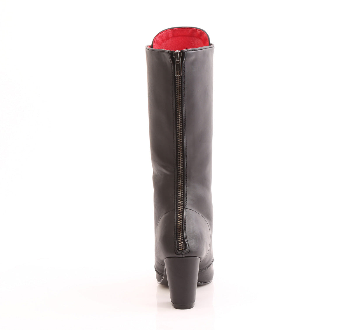 VIVIKA-205 3" Block Heel Round Toe Lace-Up Mid-Calf Boot, Size Zip