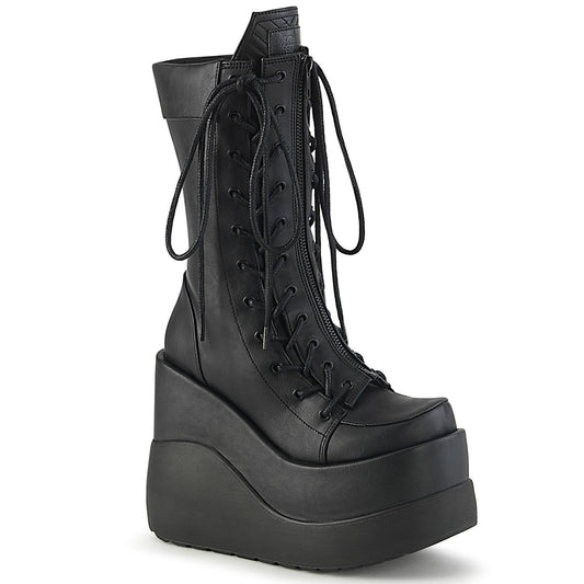 VOID-118 **5" Wedge Tiered PF Outside Lace-Up Mid-Calf BT, Center Zip