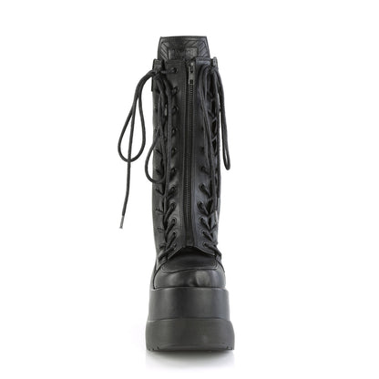 VOID-118 **5" Wedge Tiered PF Outside Lace-Up Mid-Calf BT, Center Zip