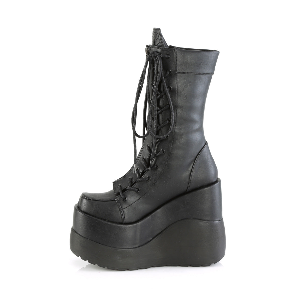 VOID-118 **5" Wedge Tiered PF Outside Lace-Up Mid-Calf BT, Center Zip