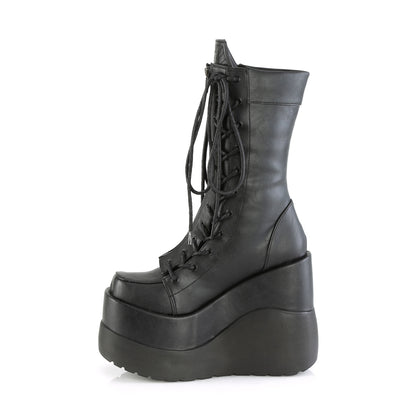 VOID-118 **5" Wedge Tiered PF Outside Lace-Up Mid-Calf BT, Center Zip