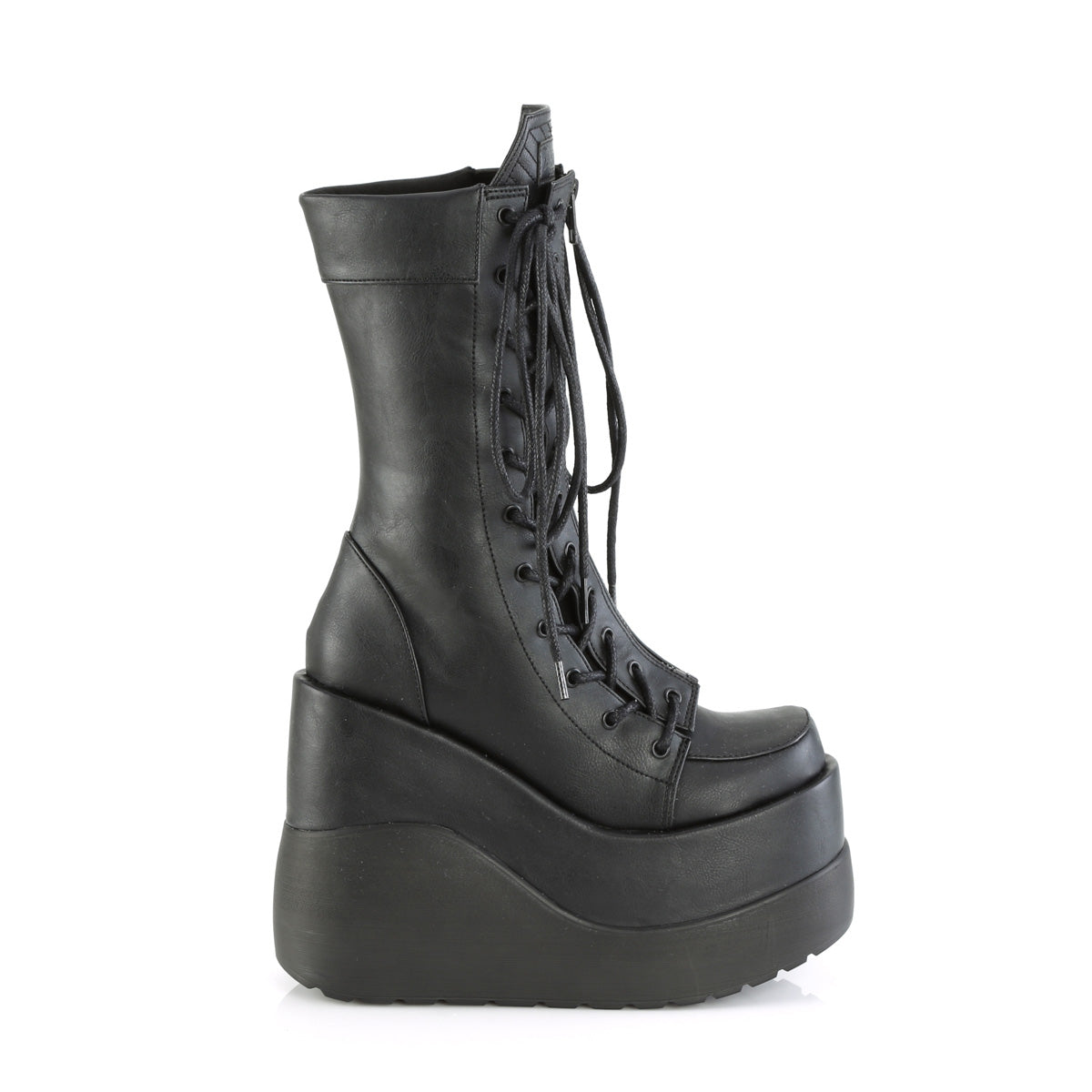 VOID-118 **5" Wedge Tiered PF Outside Lace-Up Mid-Calf BT, Center Zip