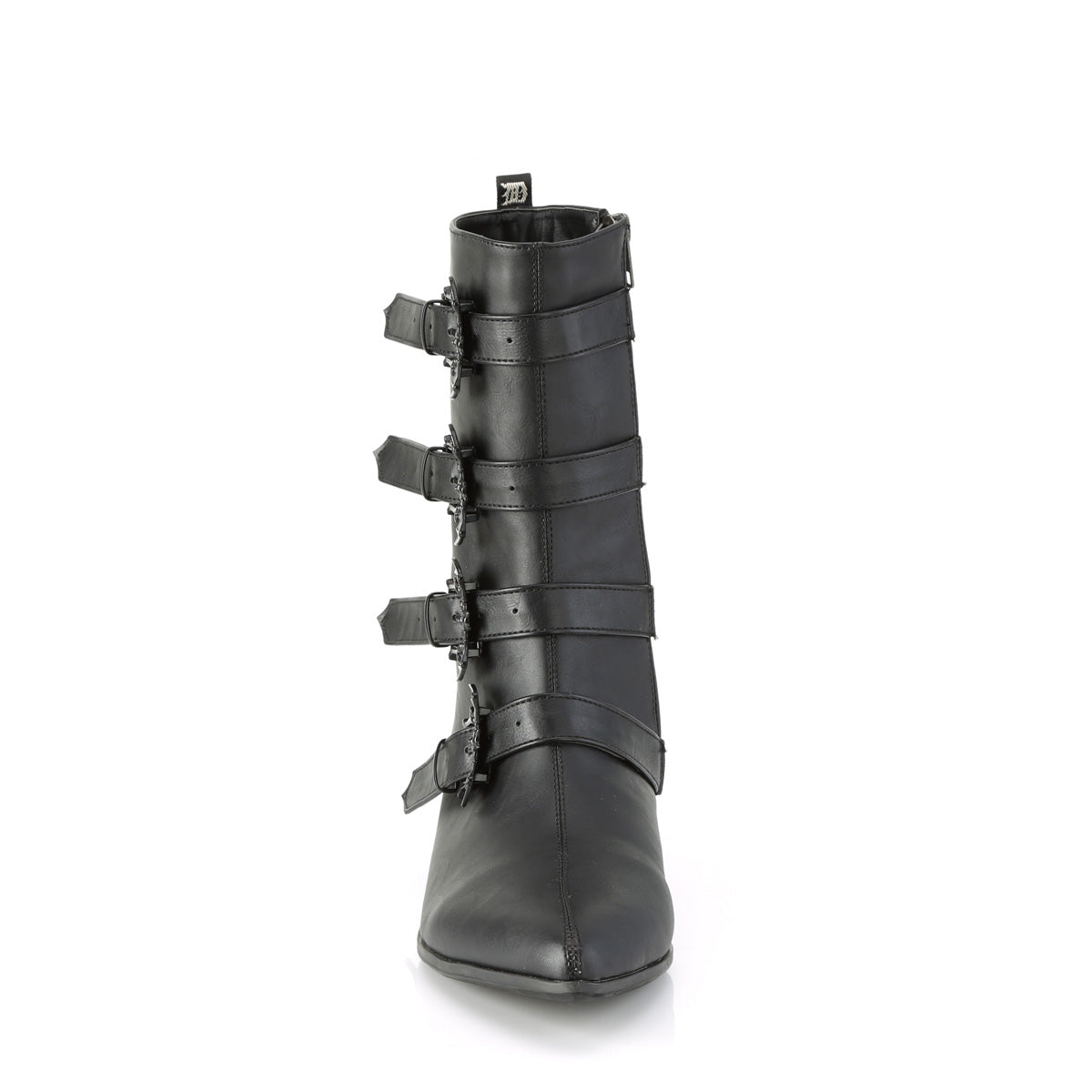 WARLOCK-110-B *1 1/2" Block Heel Pointed Toe Mid-Calf Boot, Side Zip
