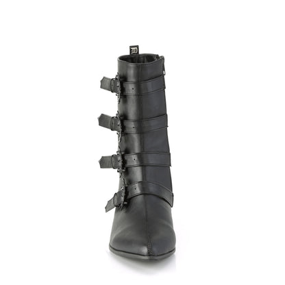 WARLOCK-110-B *1 1/2" Block Heel Pointed Toe Mid-Calf Boot, Side Zip