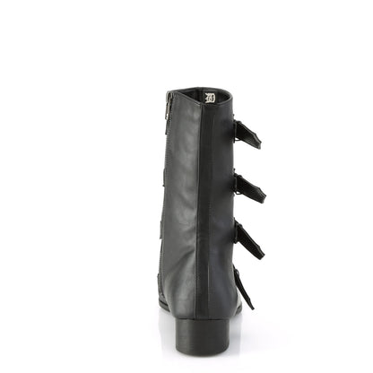 WARLOCK-110-B *1 1/2" Block Heel Pointed Toe Mid-Calf Boot, Side Zip