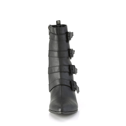 WARLOCK-110-C *1 1/2" Block Heel Pointed Toe Mid-Calf Boot, Side Zip