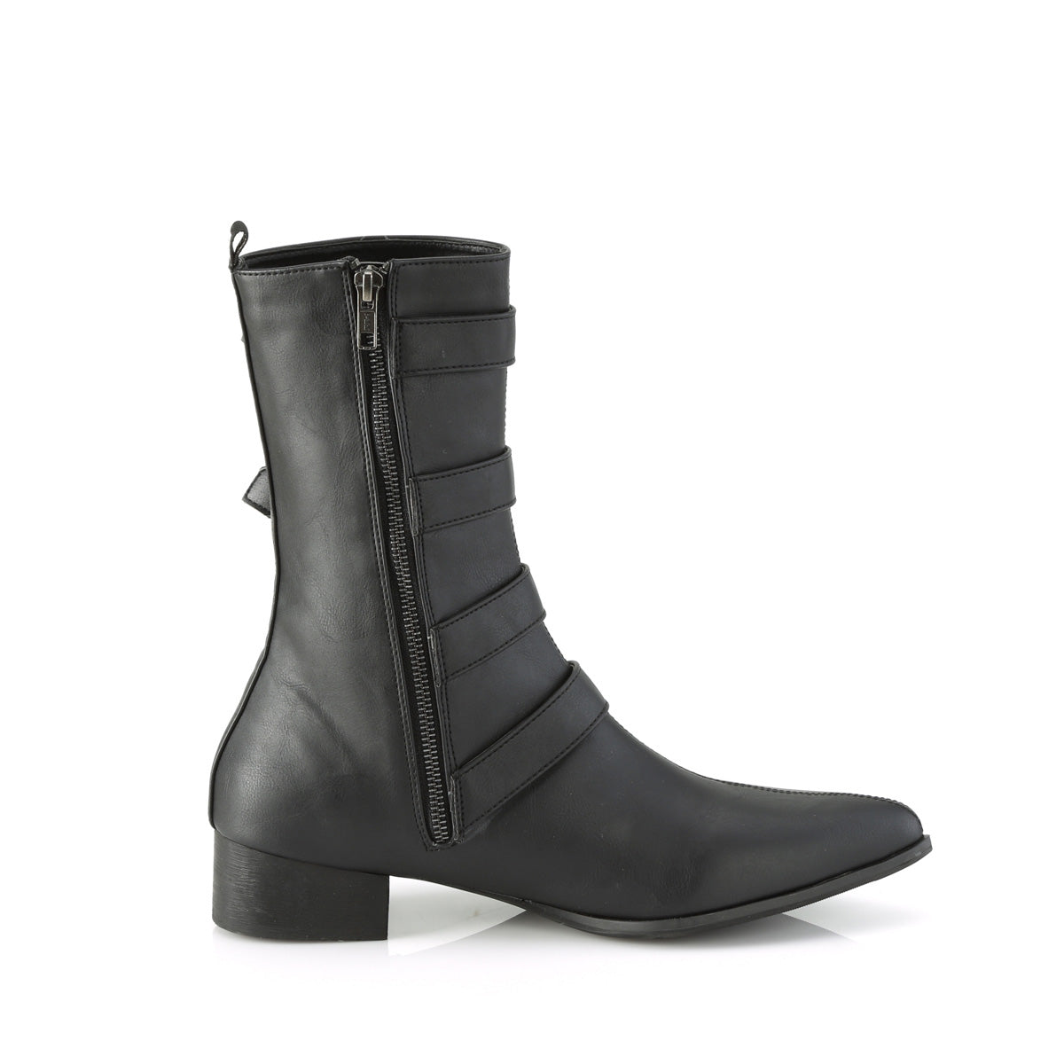 WARLOCK-110-C *1 1/2" Block Heel Pointed Toe Mid-Calf Boot, Side Zip