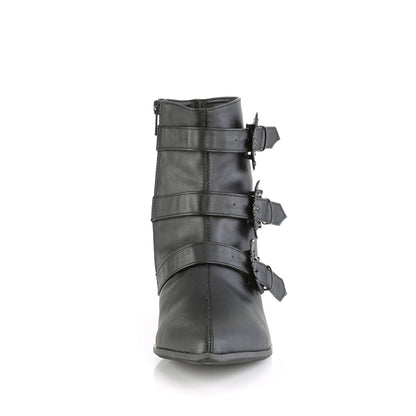 WARLOCK-50-B *1 1/2" Block Heel Pointed Toe Ankle Boot, Side Zip