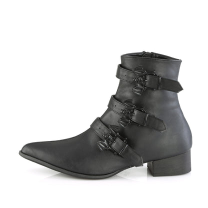 WARLOCK-50-B *1 1/2" Block Heel Pointed Toe Ankle Boot, Side Zip