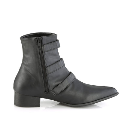 WARLOCK-50-B *1 1/2" Block Heel Pointed Toe Ankle Boot, Side Zip