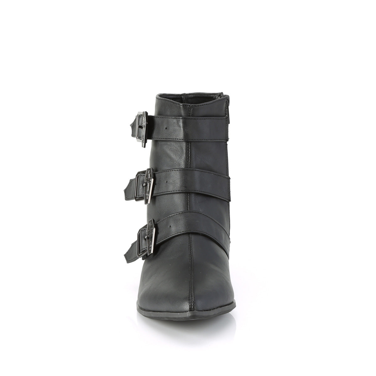 WARLOCK-50-C 1 1/2" Block Heel Pointed Toe Ankle Boot, Side Zip