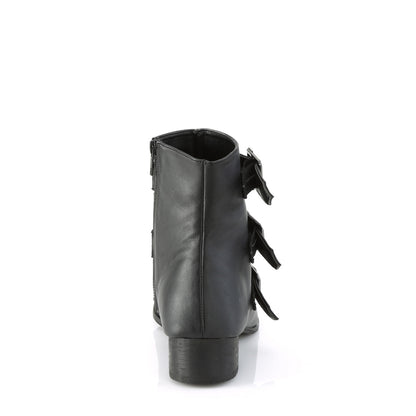 WARLOCK-50-C 1 1/2" Block Heel Pointed Toe Ankle Boot, Side Zip