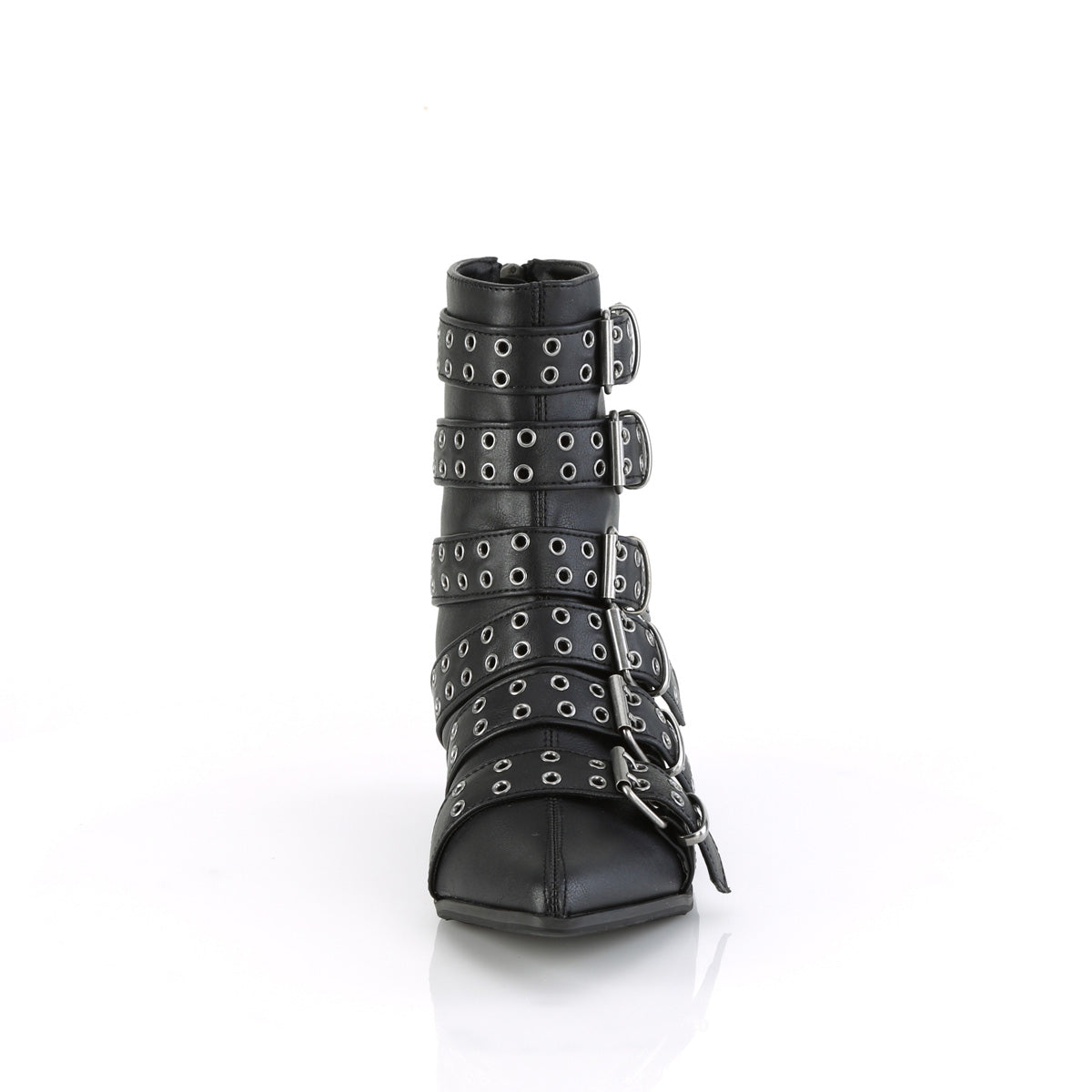 WARLOCK-70 *1 1/2" Block Heel Pointed Toe Calf High Boot, Back Zip