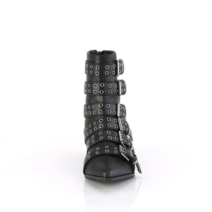WARLOCK-70 *1 1/2" Block Heel Pointed Toe Calf High Boot, Back Zip