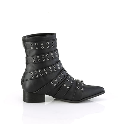 WARLOCK-70 *1 1/2" Block Heel Pointed Toe Calf High Boot, Back Zip