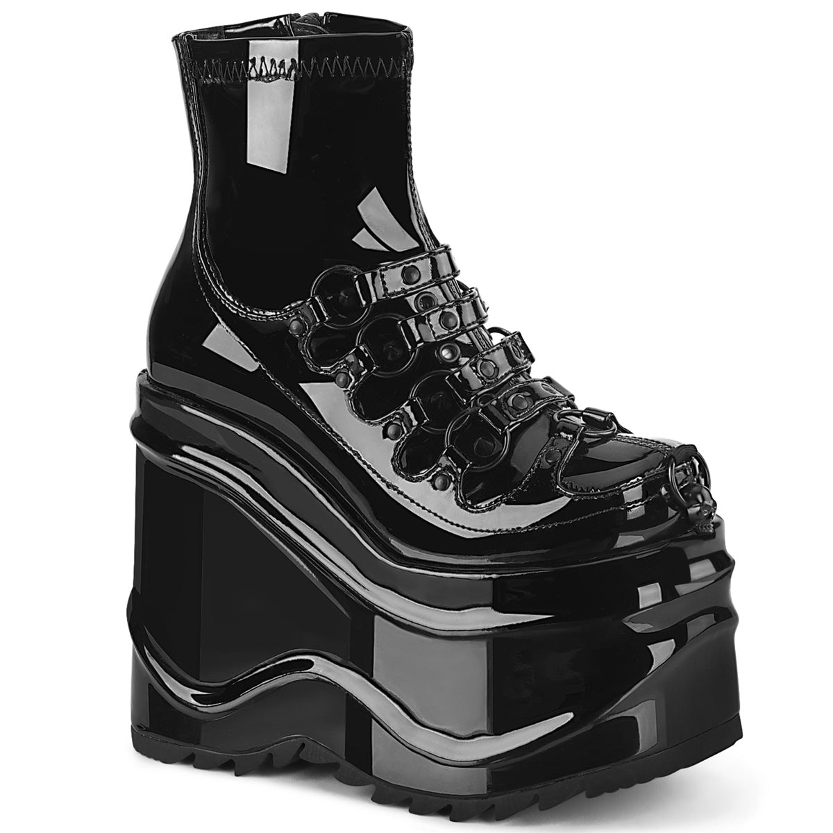 WAVE-110 *6" Wedge PF Stretch Ankle Boot, Inside Zip