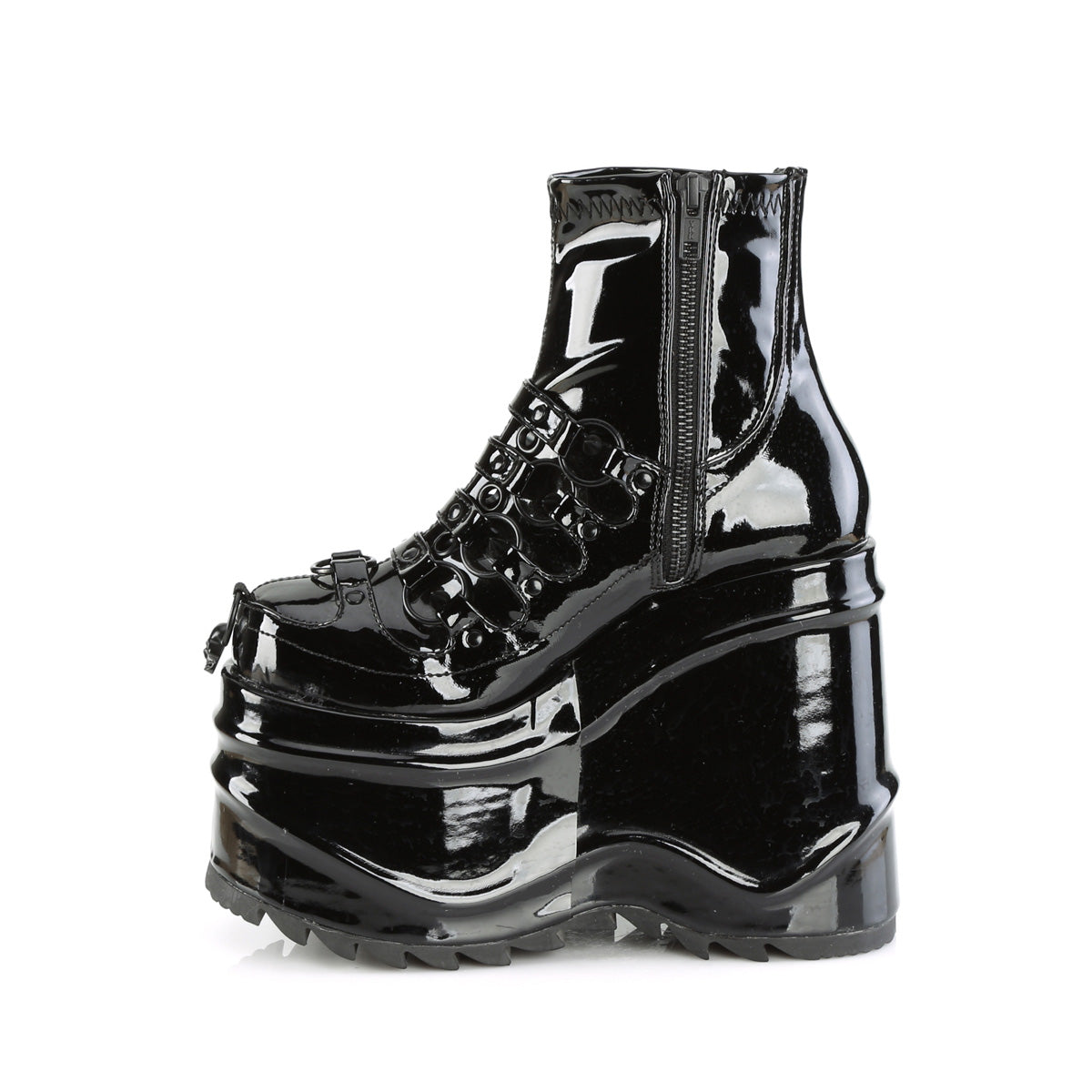 WAVE-110 *6" Wedge PF Stretch Ankle Boot, Inside Zip