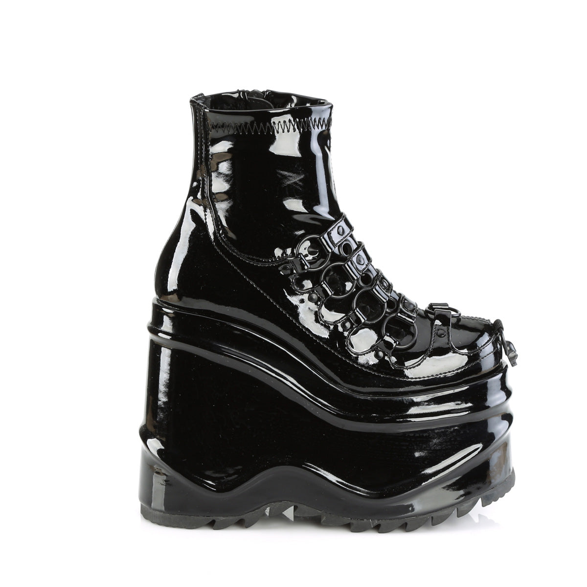 WAVE-110 *6" Wedge PF Stretch Ankle Boot, Inside Zip