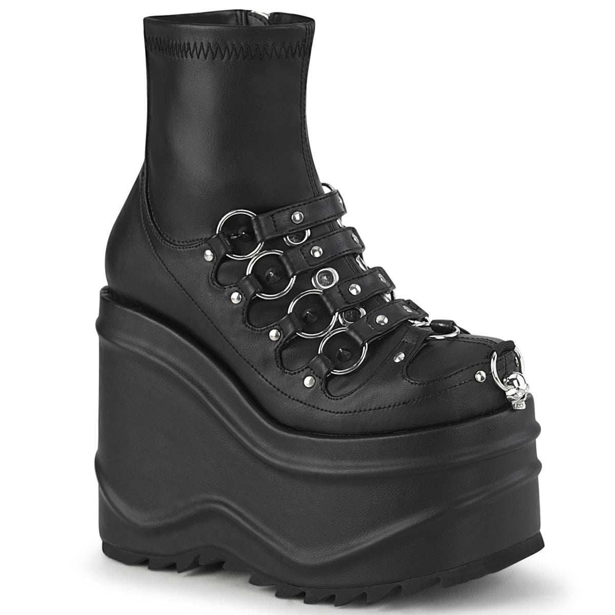 WAVE-110 *6" Wedge PF Stretch Ankle Boot, Inside Zip