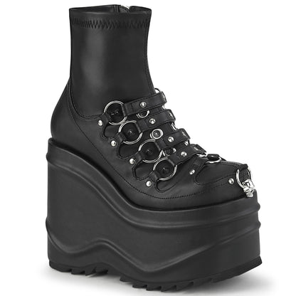 WAVE-110 *6" Wedge PF Stretch Ankle Boot, Inside Zip