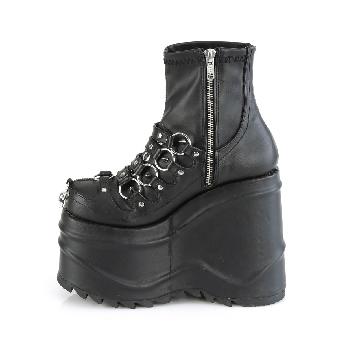 WAVE-110 *6" Wedge PF Stretch Ankle Boot, Inside Zip