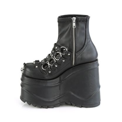 WAVE-110 *6" Wedge PF Stretch Ankle Boot, Inside Zip