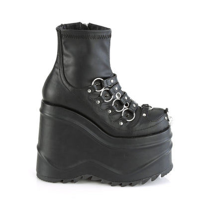 WAVE-110 *6" Wedge PF Stretch Ankle Boot, Inside Zip