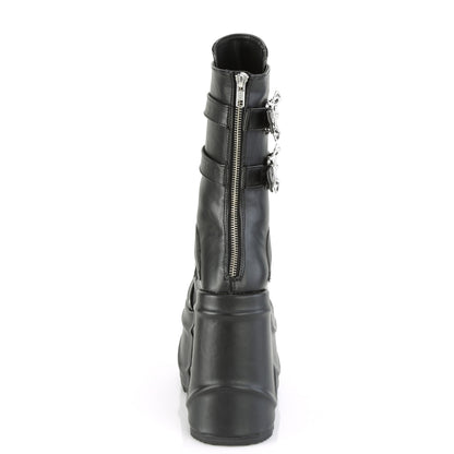WAVE-150 6" Wedge PF Lace-Up Mid-Calf Boot, Back Metal Zip
