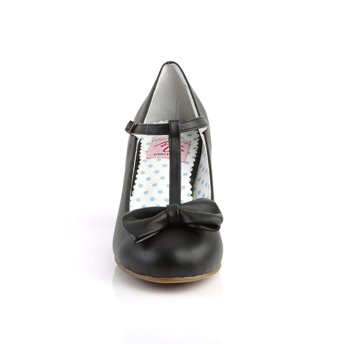 WIGGLE-50 **2 1/2" Cuben Heel T-Strap Pump W/ Bow